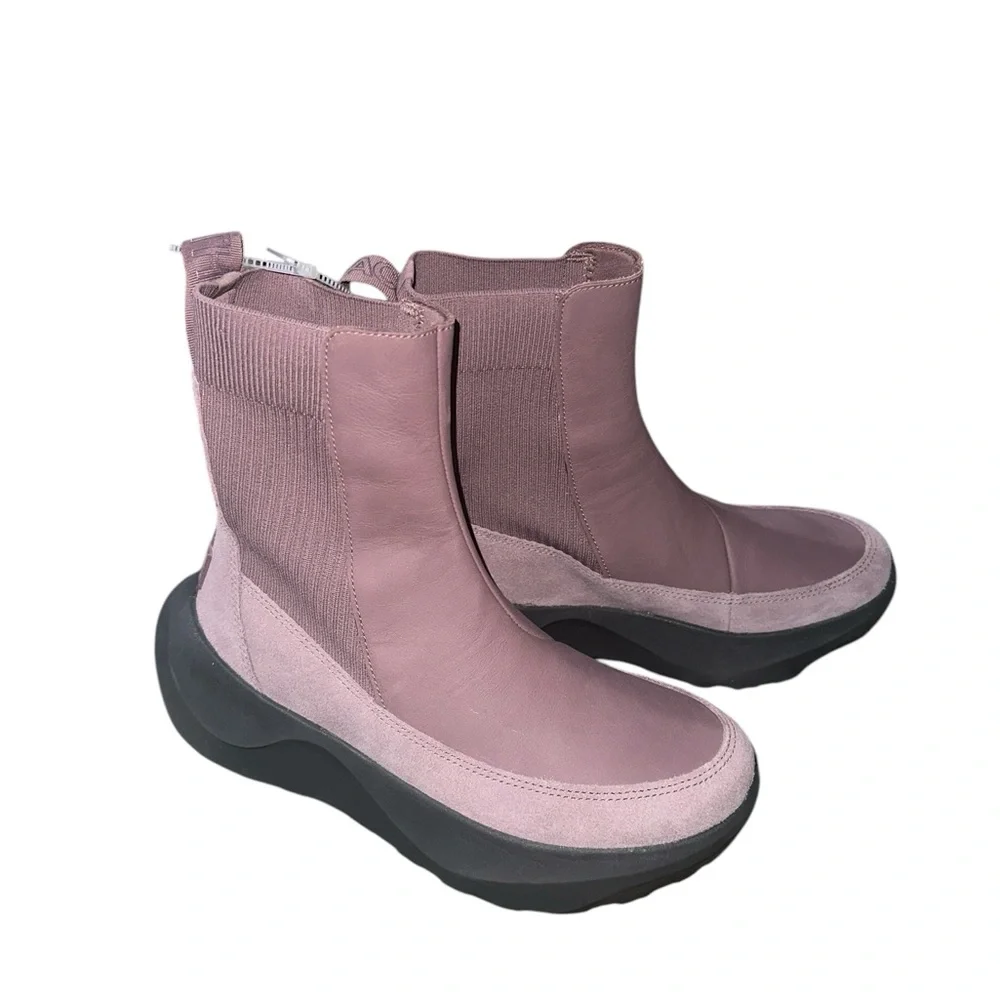 NEW The North Face Women's Halseigh Knit Waterproof Snow Boots Light Mauve - Picture 5 of 9